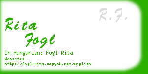 rita fogl business card